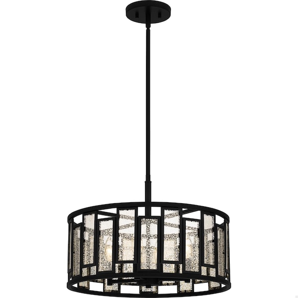 Quoizel Bankston 4-Light Matte Black Pendant QP5600MBK - main